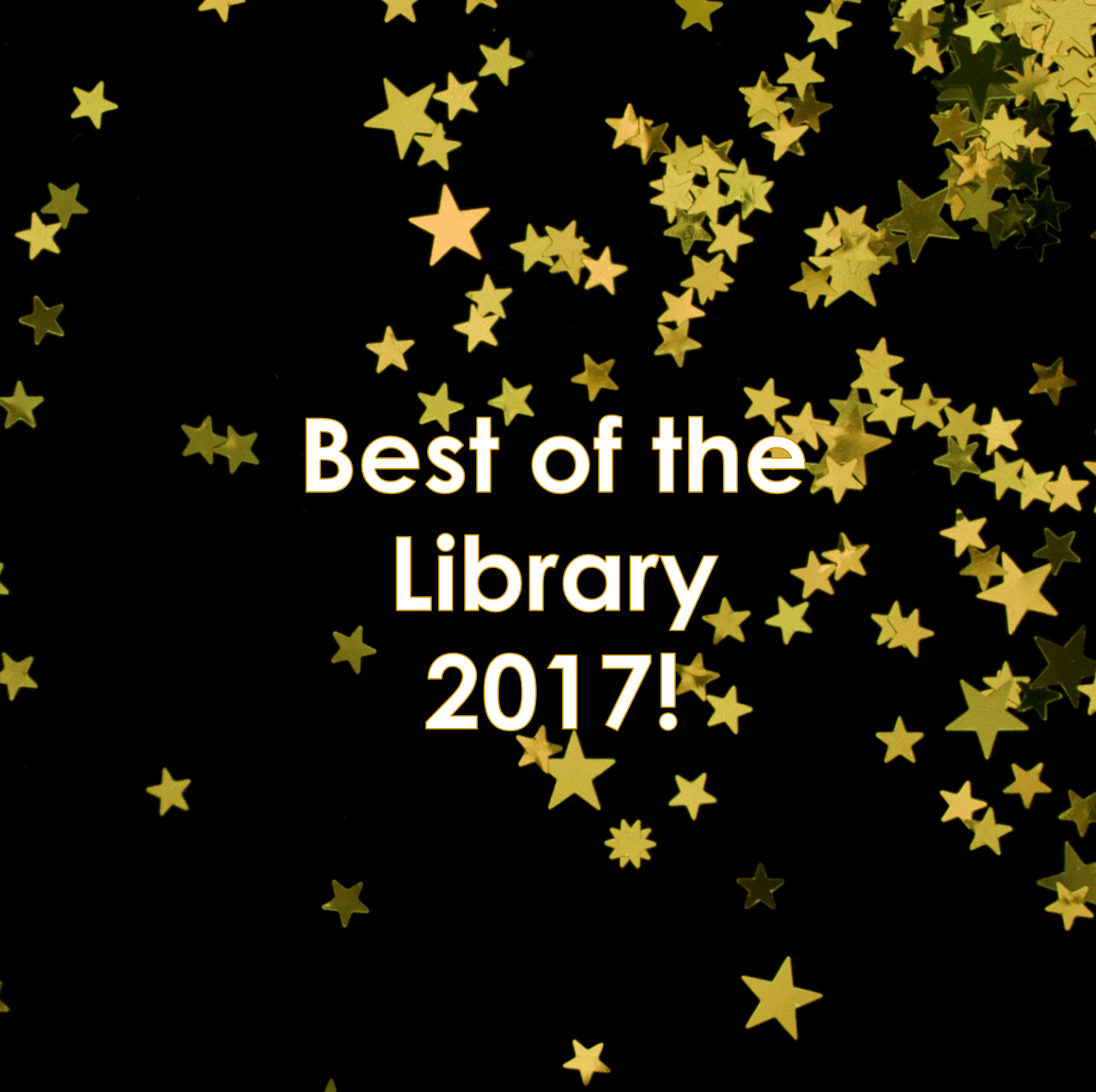 Best of the library 2017 with black background and stars